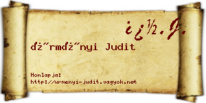Ürményi Judit névjegykártya